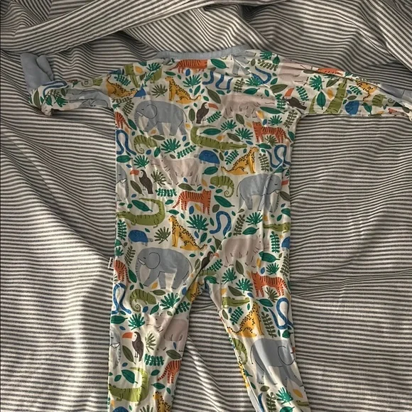 Little Sleepies 0-3 Colorful Animal Print Kids One Piece - Picture 5 of 5